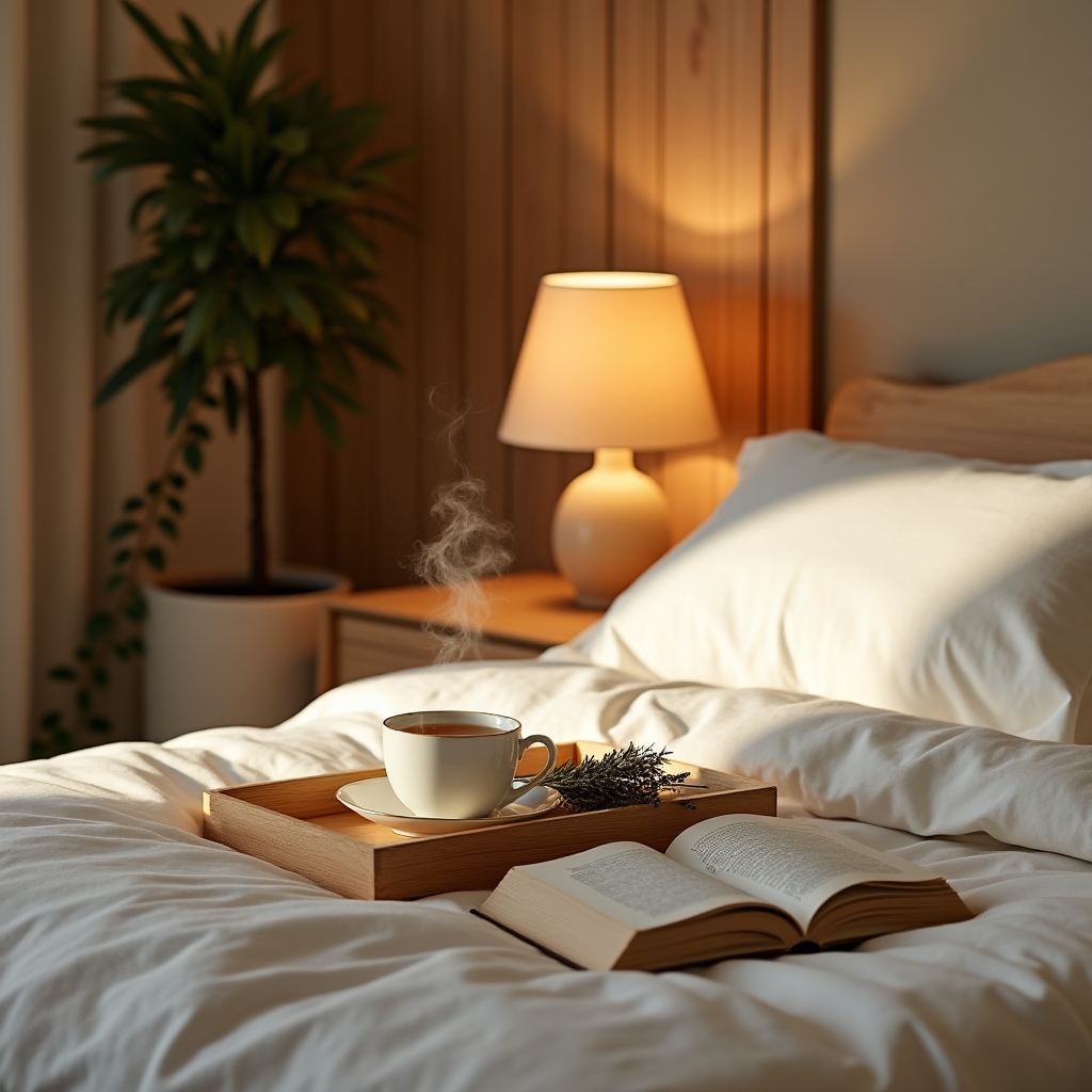 Chambre apaisante avec lumière douce pour un sommeil réparateur